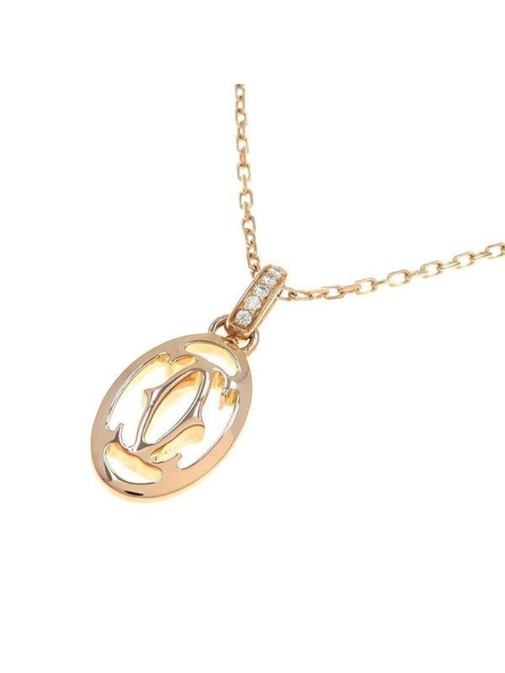 Cartier Logo Double Necklace Diamond